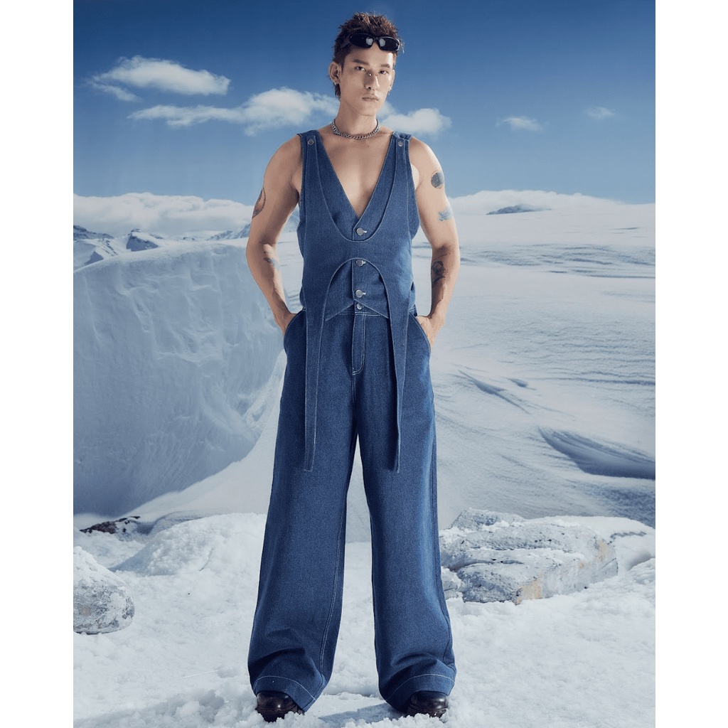 Áo jeans ghi lê vòm nam Cao Stu