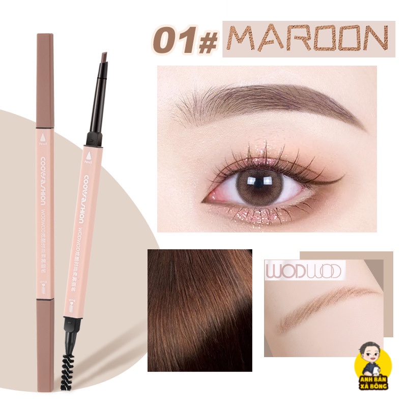 Bút Chì Kẻ Mày Hai Đầu WODWOD Cool Fashion Soft Mist Eyebrow Pencil W934