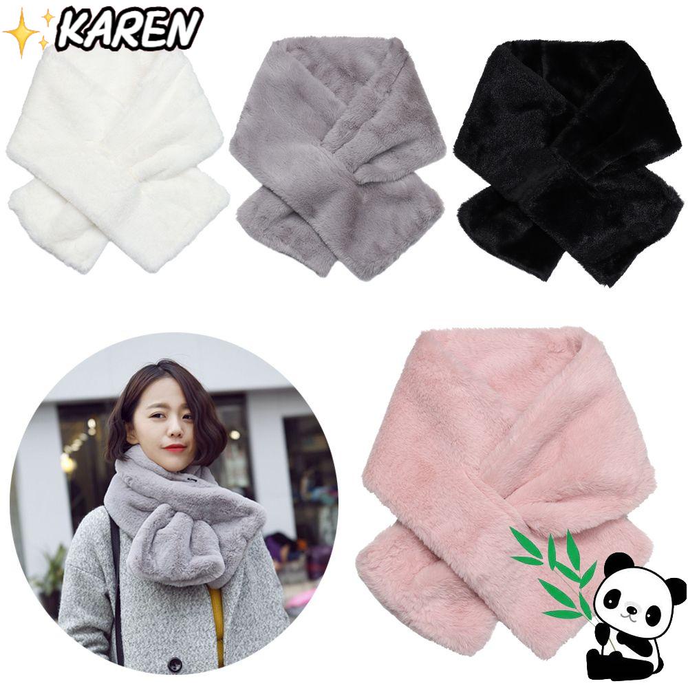 Khăn Choàng Cổ Bằng Lông Thỏ Nhân Tạo Dày Dặn Giữ Ấm Mùa Đông