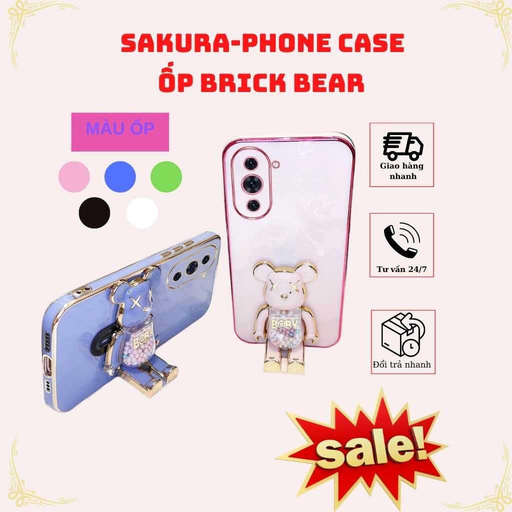 Ốp lưng gấu BRICKBEAR ốp dẻo phun bóng chống sốc  chầy xước dành cho iphone X, XS , XR , XSM