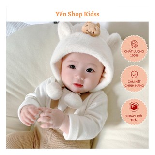 Mũ lông - mũ len mùa đông hình gấu Pooh xinh xắn cho bé Yến Shop Kidsss