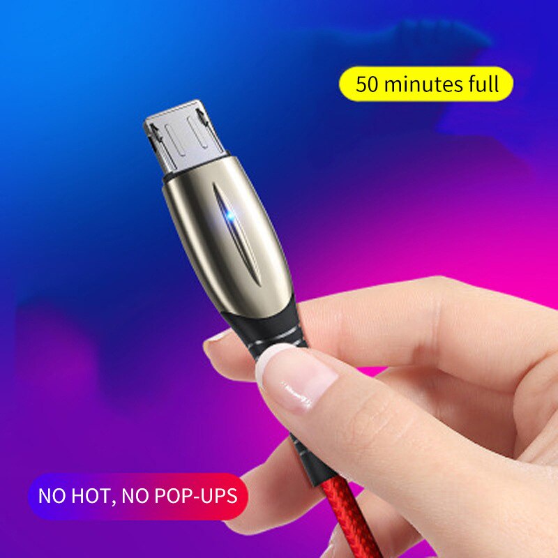 Dây Cáp Sạc Nhanh / Truyền Dữ Liệu USB Loại C Có Đèn LED 3A 1m / 1.5m / 2m Cho Samsung Galaxy Xiaomi Huawei Note 7