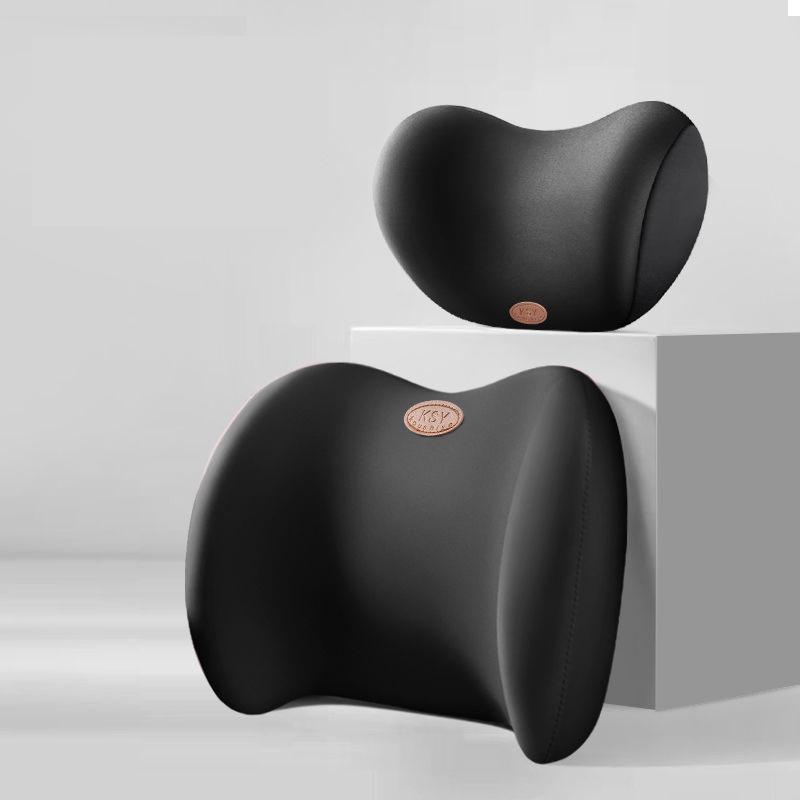 Gối Tựa Lưng Ô Tô Chất Cao Su Non Vải Nhung Màu Trơn Siêu Mềm Êm Chống Đau Mỏi Cổ ,Vai Gáy