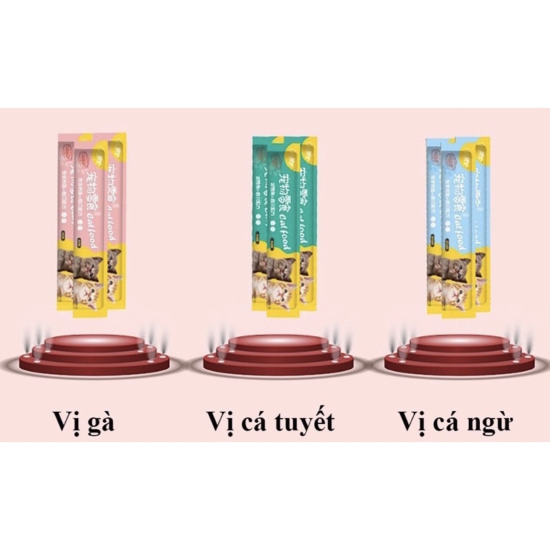 Combo 50 và 100 thanh Súp thưởng cho mèo và cún Shizuka , Cat food  thanh 15g - Bổ sung dinh dưỡng