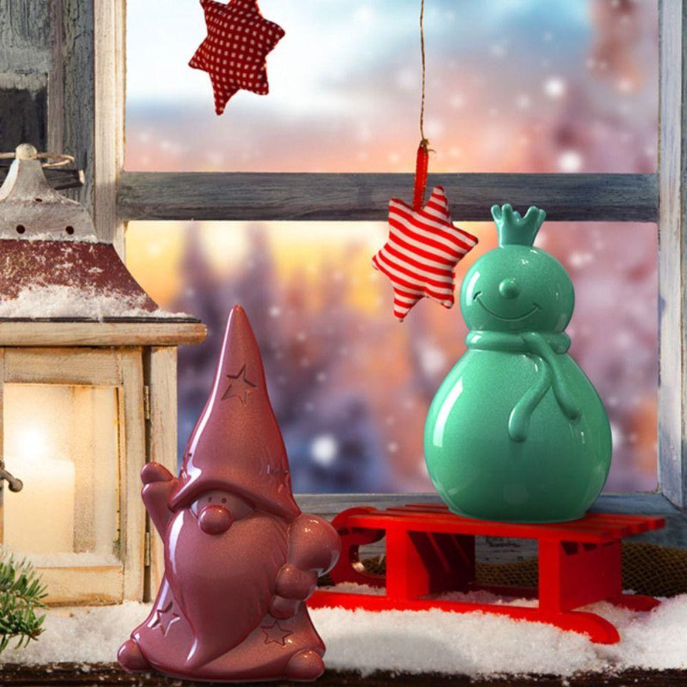 CONOPERY Khuôn Silicone Làm Nến Handmade Hình Ông Già Noel