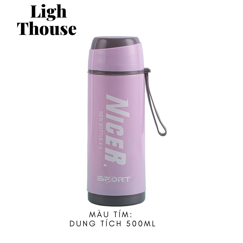 Bình Giữ Nhiệt 500ml Thể Thao Đa Năng Lõi Thủy Tinh Chất Lượng Cao Cấp Bền Đẹp Giữ Nhiệt Lâu