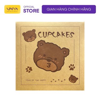 Hộp giấy đựng bánh cupcake 4 ô gấu nâu