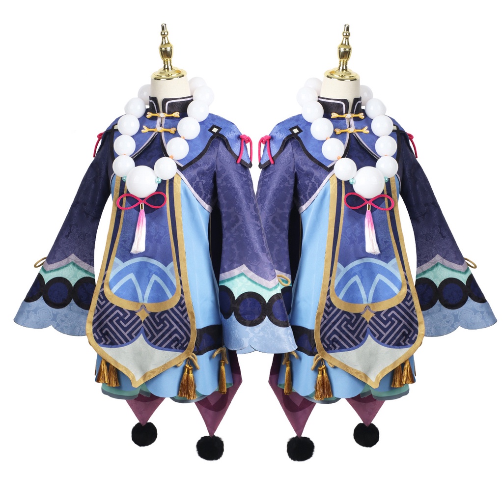 HOLOUN Genshin Impact Qiqi Game Anime Cosplay Wig Headwear Hutao Fancy Outfits Halloween Costume Christmas Drag Party Gift Bộ Tóc Giả Hóa Trang Nhân Vật Hatao Độc Đáo