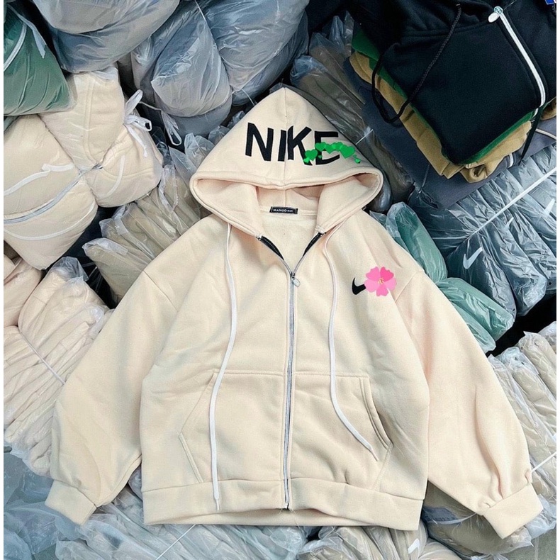 Áo khoác logo phẩy NAI in mũ 2 lớp TH6