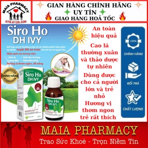 SIRO HO DH IVY giúp bổ phế giảm ho cho bé và người lớn với Cao lá thường xuân húng chanh cam thảo trần bì 100ml Maia028