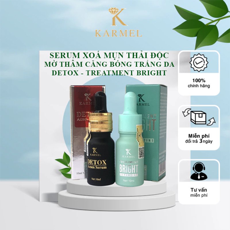 Bộ Serum Mụn Căng Bóng Trắng Da Mờ Thâm Nám loại bỏ da sần vỏ cam, Thải độc- Detox Acnes, Treatment 