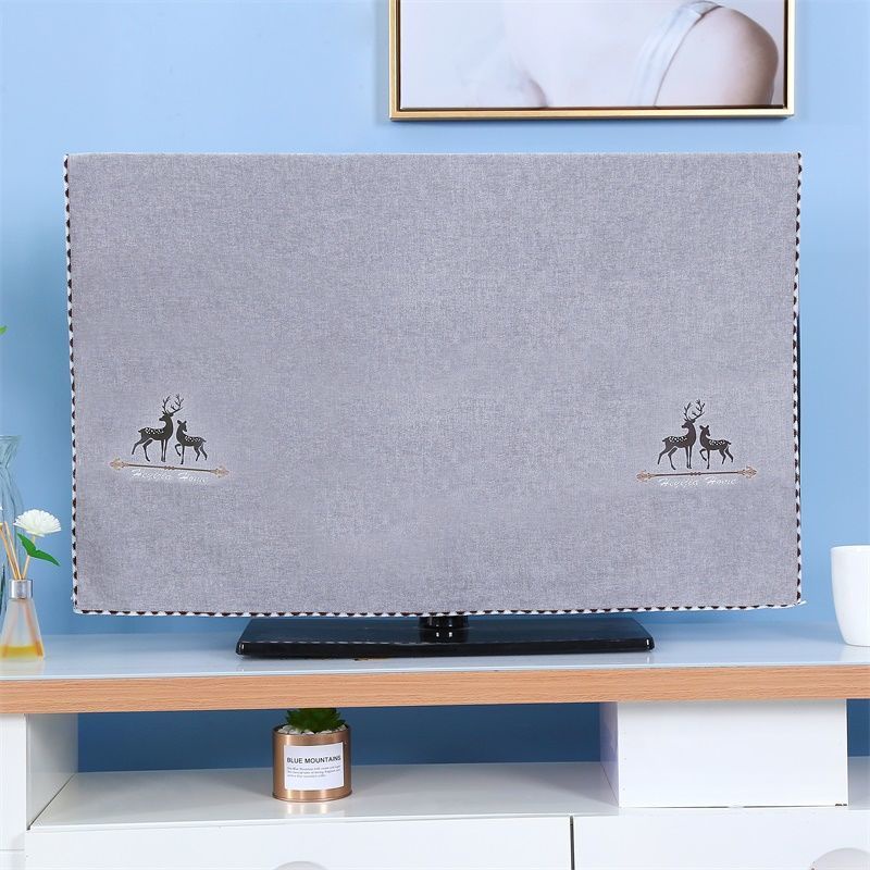 Vỏ Bọc TV LCD 65 / 70 / 75 / Inch Bằng Vải Chenille Chống Bụi Trang Trí Nhà Cửa