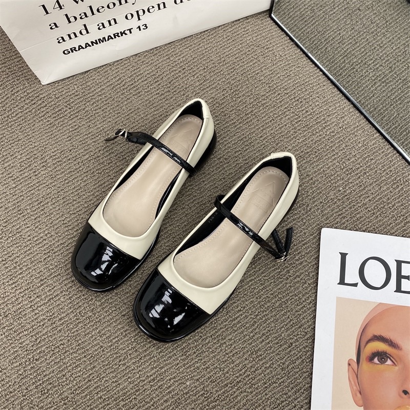 Giày mary Jane gót tròn phối màu mới nhất 2022