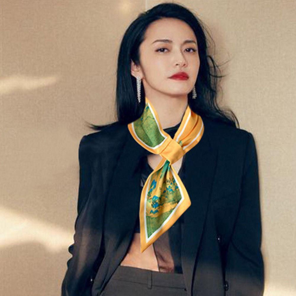 Khăn Choàng Lụa In Họa Tiết 26EDIE Bắc Kinh Cổ Điển Cho Nữ