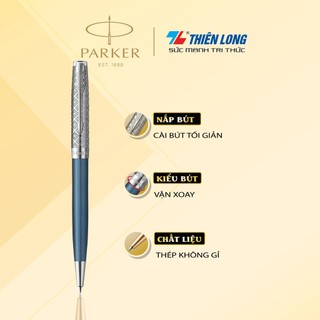 Bút bi cao cấp parker son x-metal blue ct gb-2119649 - thép không gỉ