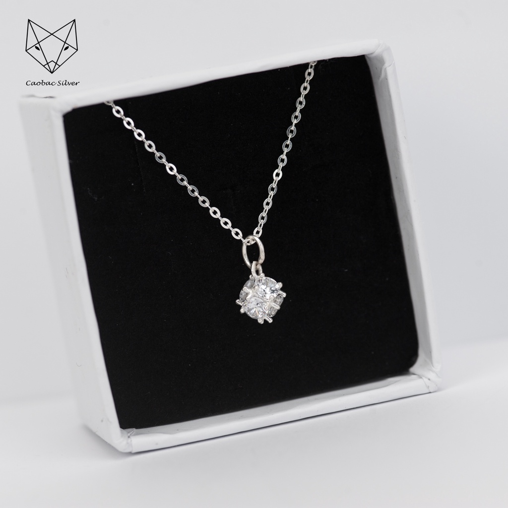 Dây Chuyền Bạc Ta Cao Cấp CaoBac Silver Hoạ Tiết Cầu Đá Thiết Kế Độc Lạ, Mới Lạ Dành Tặng Riêng Cho Bạn Gái