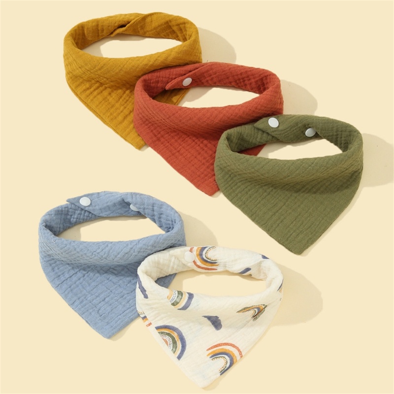 Set 5 Yếm Ăn Chất Liệu Vải Dày Dặn Tiện Dụng Cho Bé