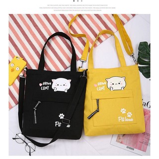 Túi Tote Đeo 2 Kiểu- Gấu Cony Brown