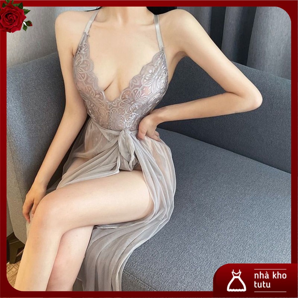 Set đồ ngủ bodysuit có quây choàng gợi cảm L279 Nhà Kho TuTu