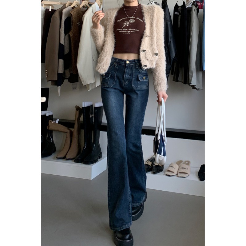 Quần jeans Dài Ống Loe Thời Trang Dành Cho Nữ