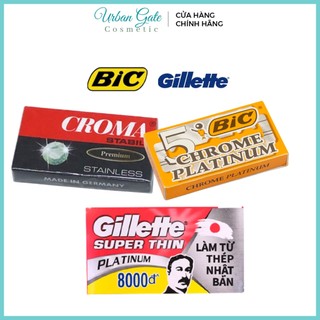 Lưỡi lam BIC Chrome Platinum / Dao lam Croma Hộp Lưỡi Dao Cạo Gillette Super Thin 5 lưỡi