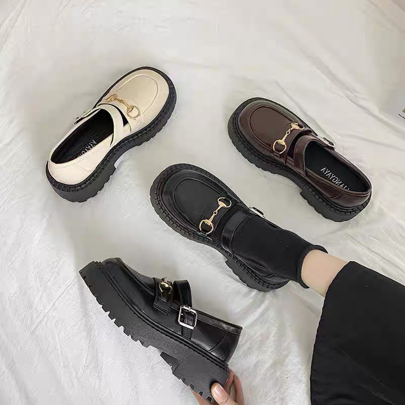 Giày ULZZANG OXFORD Basic,Phối Xích 2 quai Siêu Xinh Phong Cách Vintage 2022