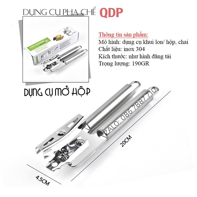 Dụng cụ mở nắp lon hộp bằng inox không gỉ chất lượng - Đồ mở hộp đa năng - Dụng cụ khui hộp