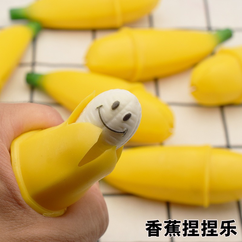 CHUỐI BÓP THÒ MẶT RA squishy quả chúi bóp vui