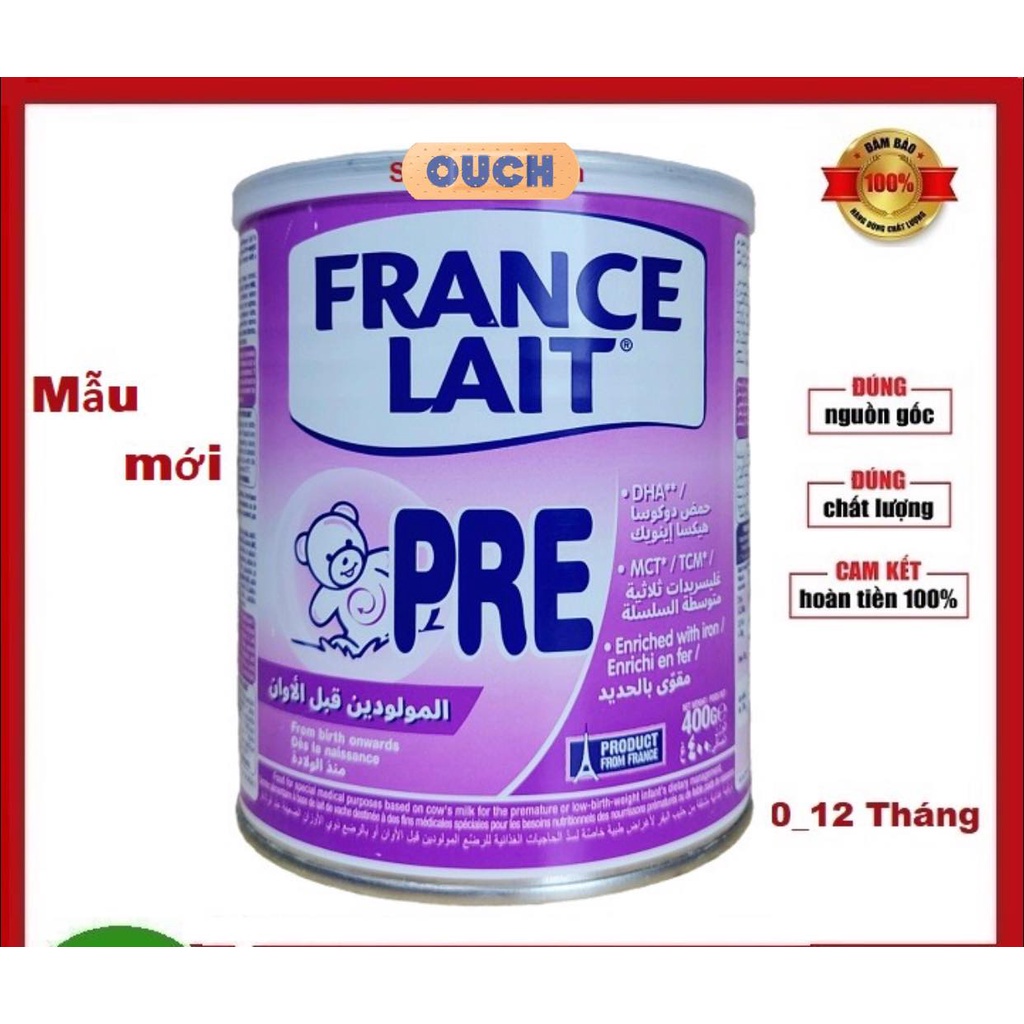 SỮA PRE FRANCE LAIT lon 400g Cho Trẻ Sinh Non, Nhẹ Cân