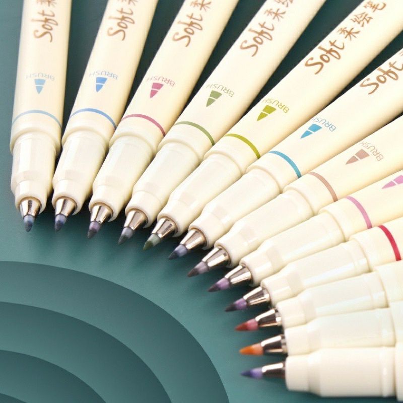 Bộ 12 Bút Viết Calligraphy Soft Brush Sign Pen Màu Pastel