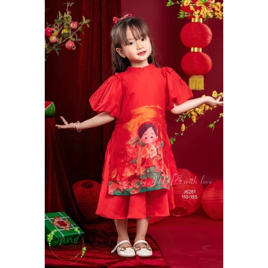Áo dài cô tấm cho bé gái