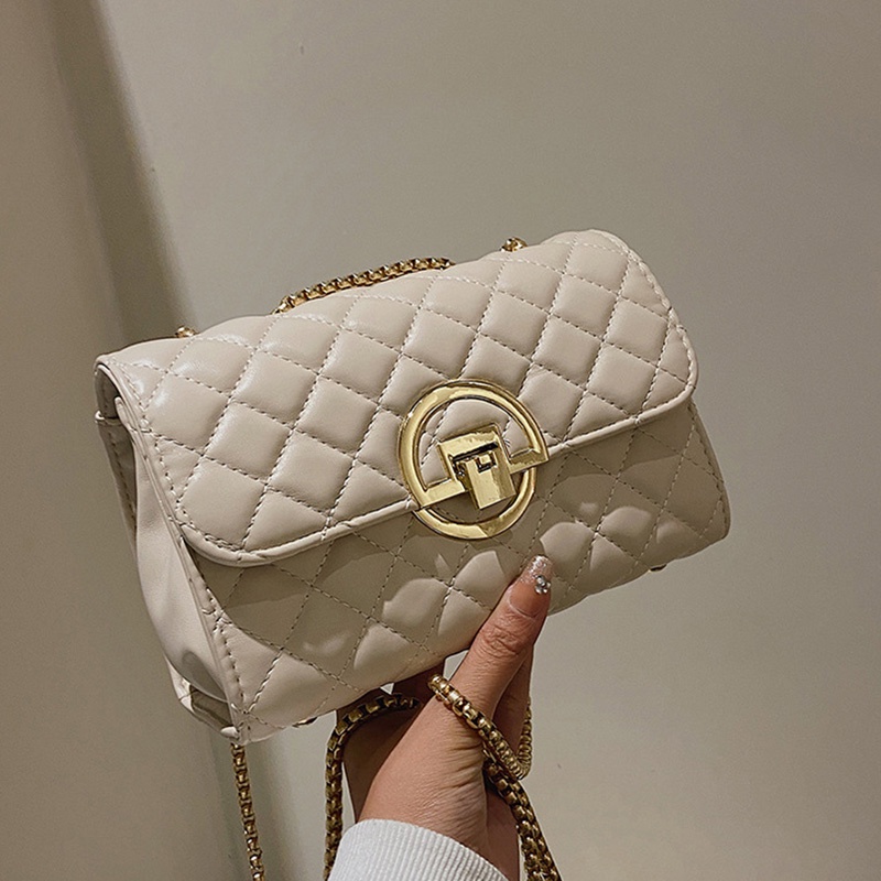 Túi Đeo Vai Màu Đen Phối Dây Xích Thời Trang Cao Cấp Cho Nữ