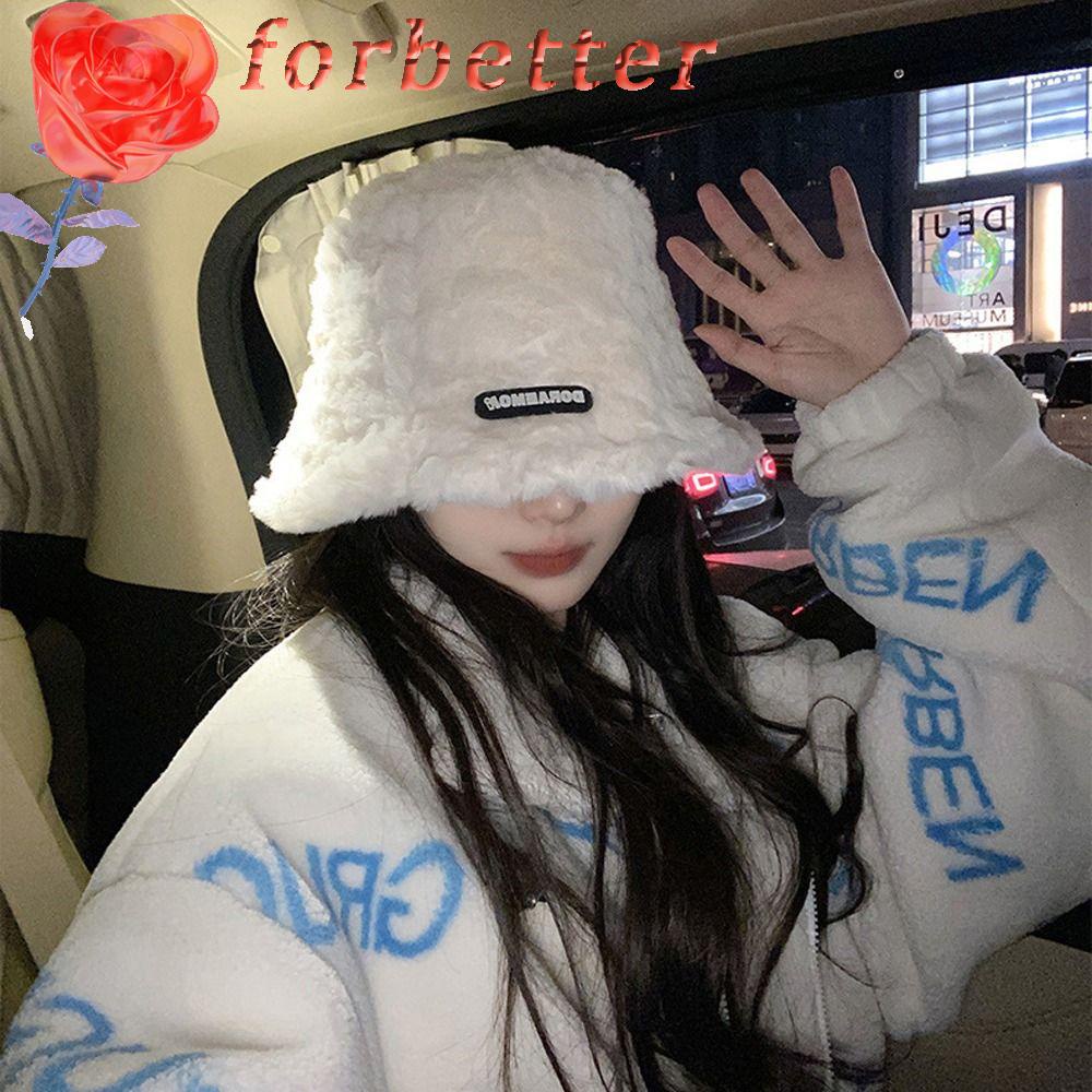 Nón Tai Bèo Chống Nắng Phối Lông In Chữ Thời Trang Mùa Đông Cho Nữ