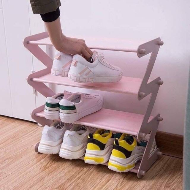 Kệ Để Giày Dép Chữ Z 4 Tầng Gọn Gàng Dễ Dàng Lắp Ghép