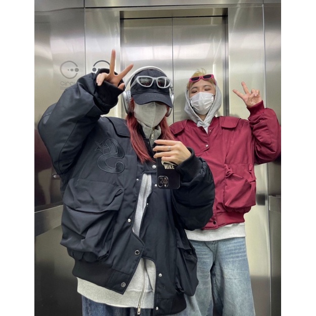Áo bomber thêu logo chữ S phong cách đường phố hiphop ulzzang