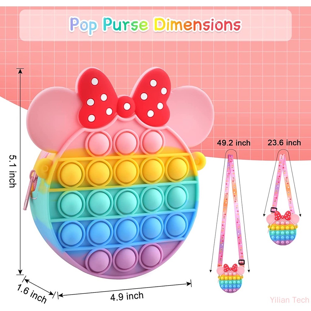 Minnie Pop It Túi Đeo Chéo Vai Hình Kỳ Lân Đồ Chơi Cho Học Sinh Trẻ Em