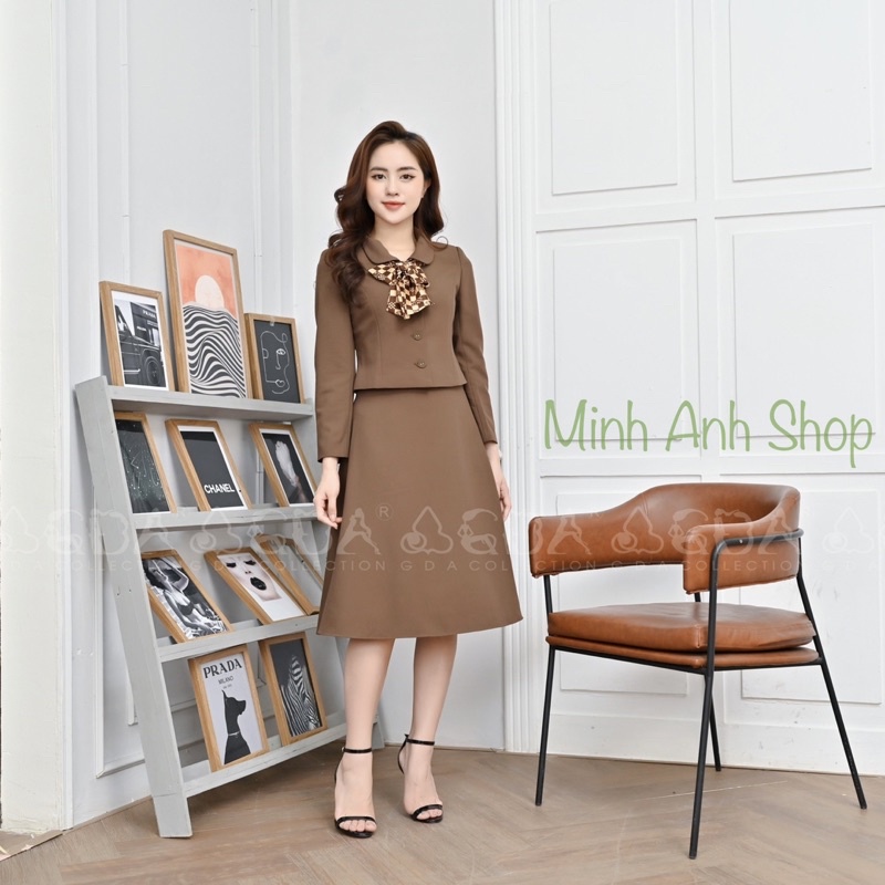 Set ký giả nữ công sở thu đông GDA Collection thiết kế chất xước hàn cao cấp, set vest nữ sang chảnh