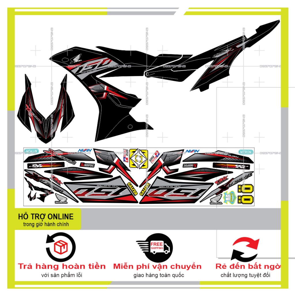 {TPHCM-FREE SHIP] TEM RỜI WINNER X XÁM ĐỎ ĐEN