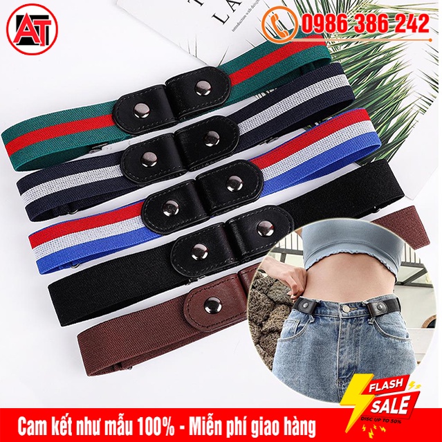 Dây Đai Thắt Eo Cúc Bấm 2 Bên Co Giãn Không Khóa Cài Điều Chỉnh Eo Cho Nam Và Nữ