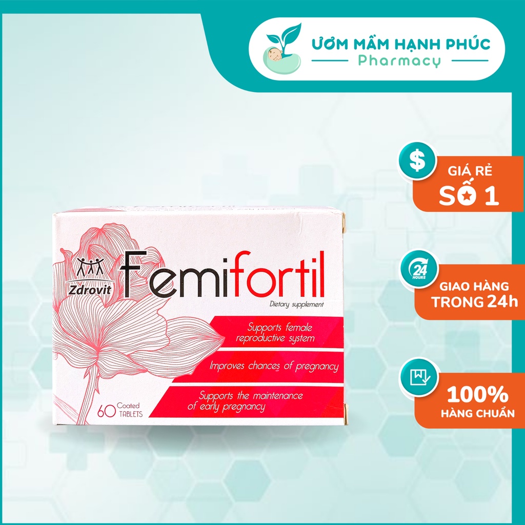 Femifortil [CHÍNH HÃNG] tăng thụ thai, hỗ trợ vô sinh - hiếm muộn, tăng thụ thai tự nhiên