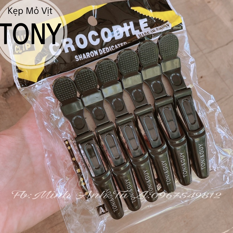 Kẹp Mỏ Vịt Nhựa Sét 6 Cái Chia Xước Tóc Chính Hãng Tony