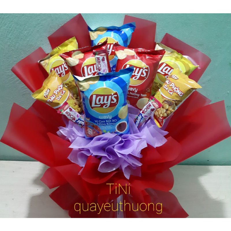 Bó hoa phối snack