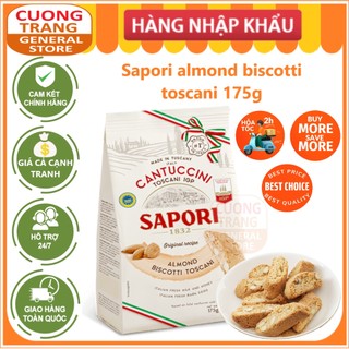  Bánh quy hạnh nhân giòn socola đen truyền thống Ý Sapori almond biscotti toscani 175g 