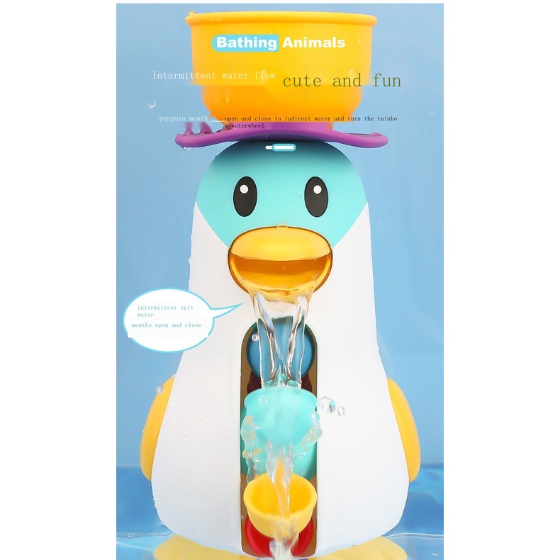 Bộ Đồ Chơi Xịt Nước Hình Chim Cánh Cụt Vui Nhộn Cho Bé Khi Tắm