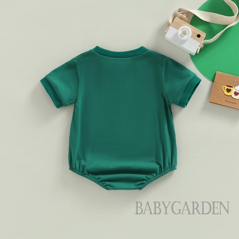 Áo Liền Quần Ngắn Tay In Chữ Lucky Thời Trang Mùa Hè Cho Bé 0-18 Tháng Tuổi