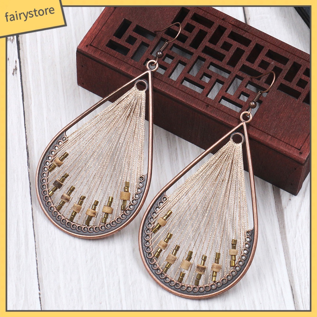 1 Đôi Bông Tai Hình Giọt Nước Phong Cách Bohemian Dành Cho Nữ