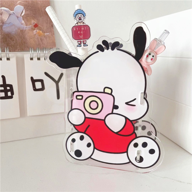 Ống Đựng Bút Bằng Acrylic Trong Suốt Họa Tiết Hoạt Hình Dễ Thương Đa Năng Giá Đỡ