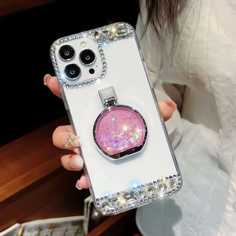 Ốp Điện Thoại Tpu Kim Cương Giả Hình Chai Nước Hoa Cho iPhone 12 13 14 11 XR XS Max