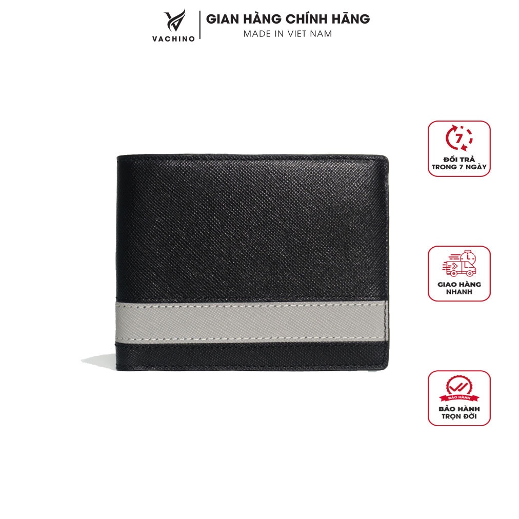 Ví da nam chất liệu da bò thật thương hiệu VACHINO-VN008