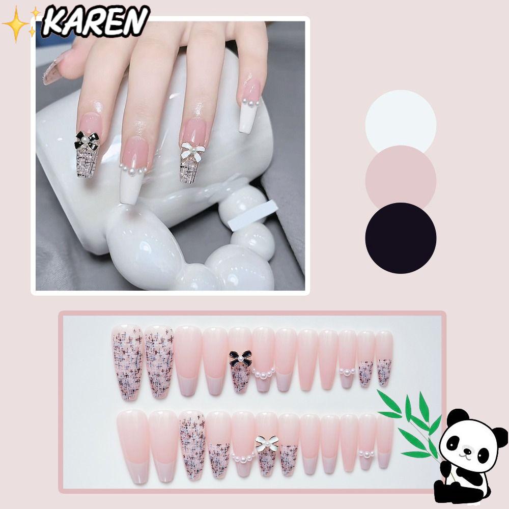 Set 24 Móng Tay Giả Hình Chữ T Dạng Nhấn